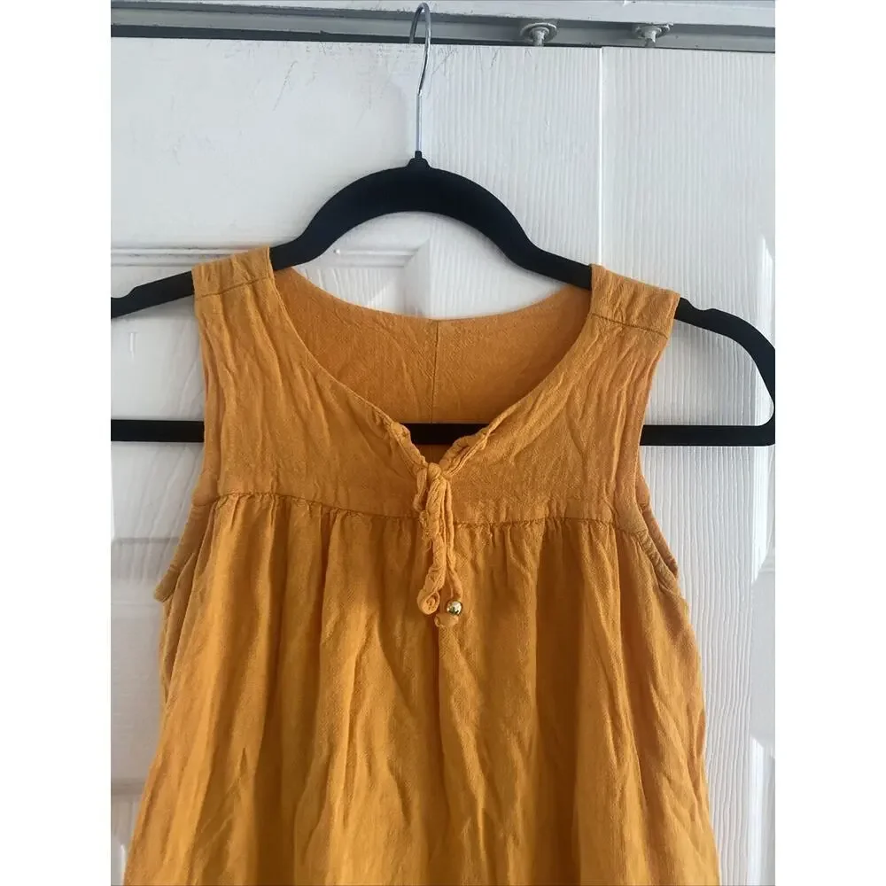 Amma Girls Youth 10 Orange‎ Tiered Mini Dress Resort Wear Vacation Brazil